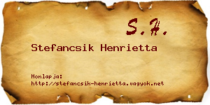 Stefancsik Henrietta névjegykártya